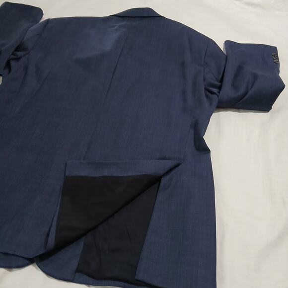 Jos.A.Bank Traveler 48 Long !00% wool tailored fit deep blue Men's blazer lined - Picture 9 of 14